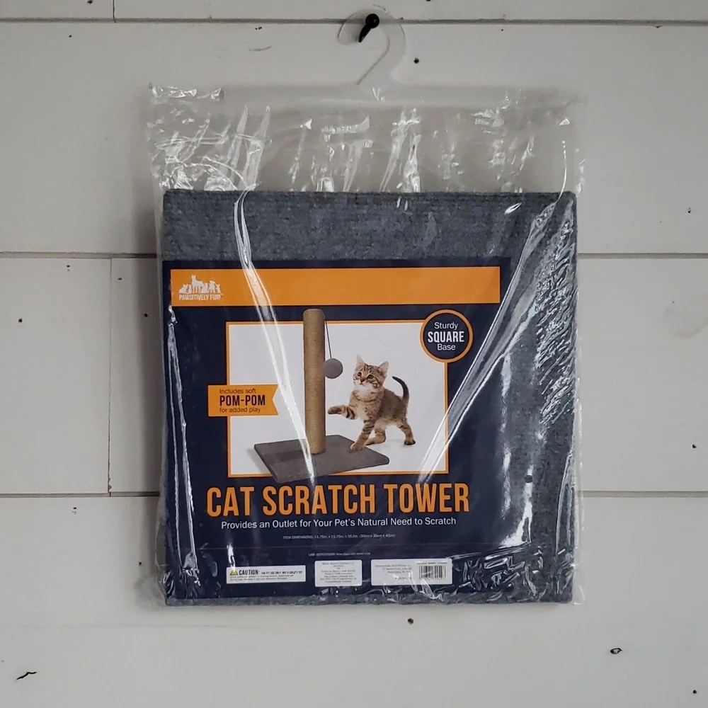 Cat Scratcher Square Tower Base - Grey 